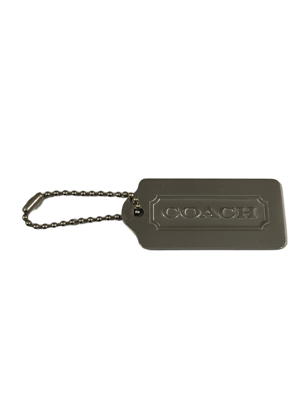 Coach Large Silver Tone Metal Hangtag Bag Charm
